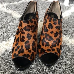 Peeptoe leopard heels